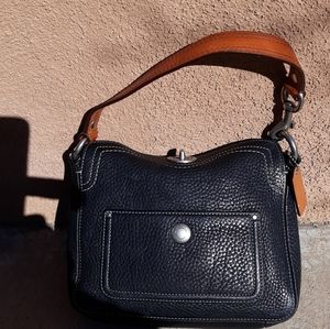 Coach Purse black pebble leather